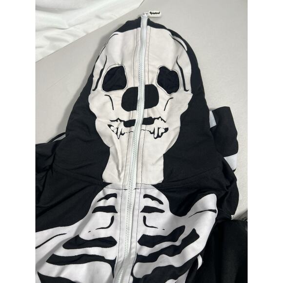 Skeleton Jumpsuit Adult Unisex Medium Tipsy Elves Zip Up NWT Costume Party Rave - Picture 6 of 8